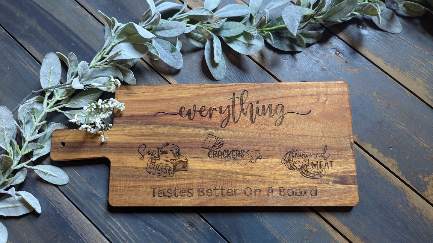 Custom Designed Cutting Board - (19.5" X 8"). That perfect gift for any decorator or entertainer.