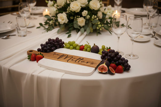 The Wedding & Anniversary Package – Personalized Charcuterie Gift Set With Coasters