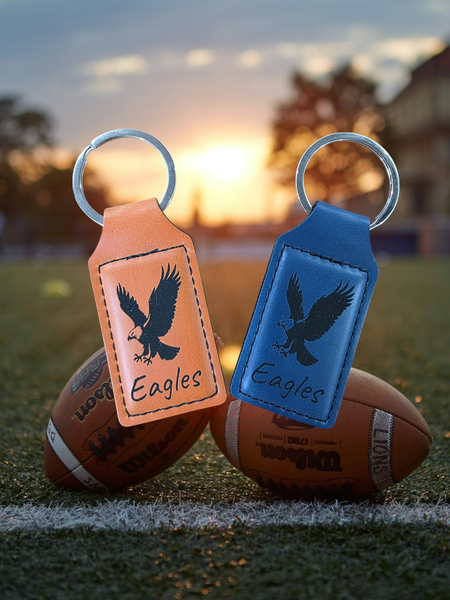 Custom Laser Engraved Leather Keychain