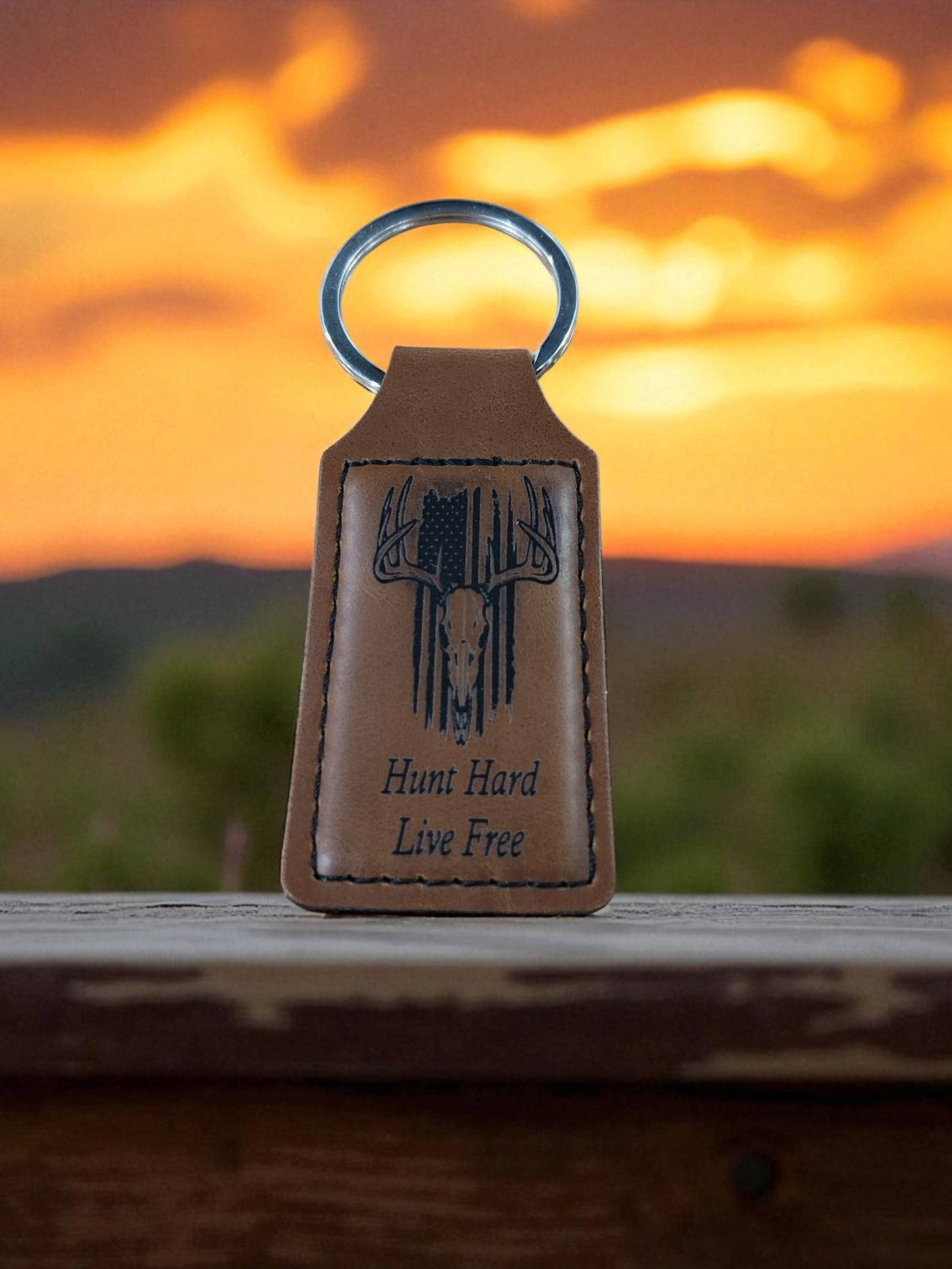 Custom Laser Engraved Leather Keychain