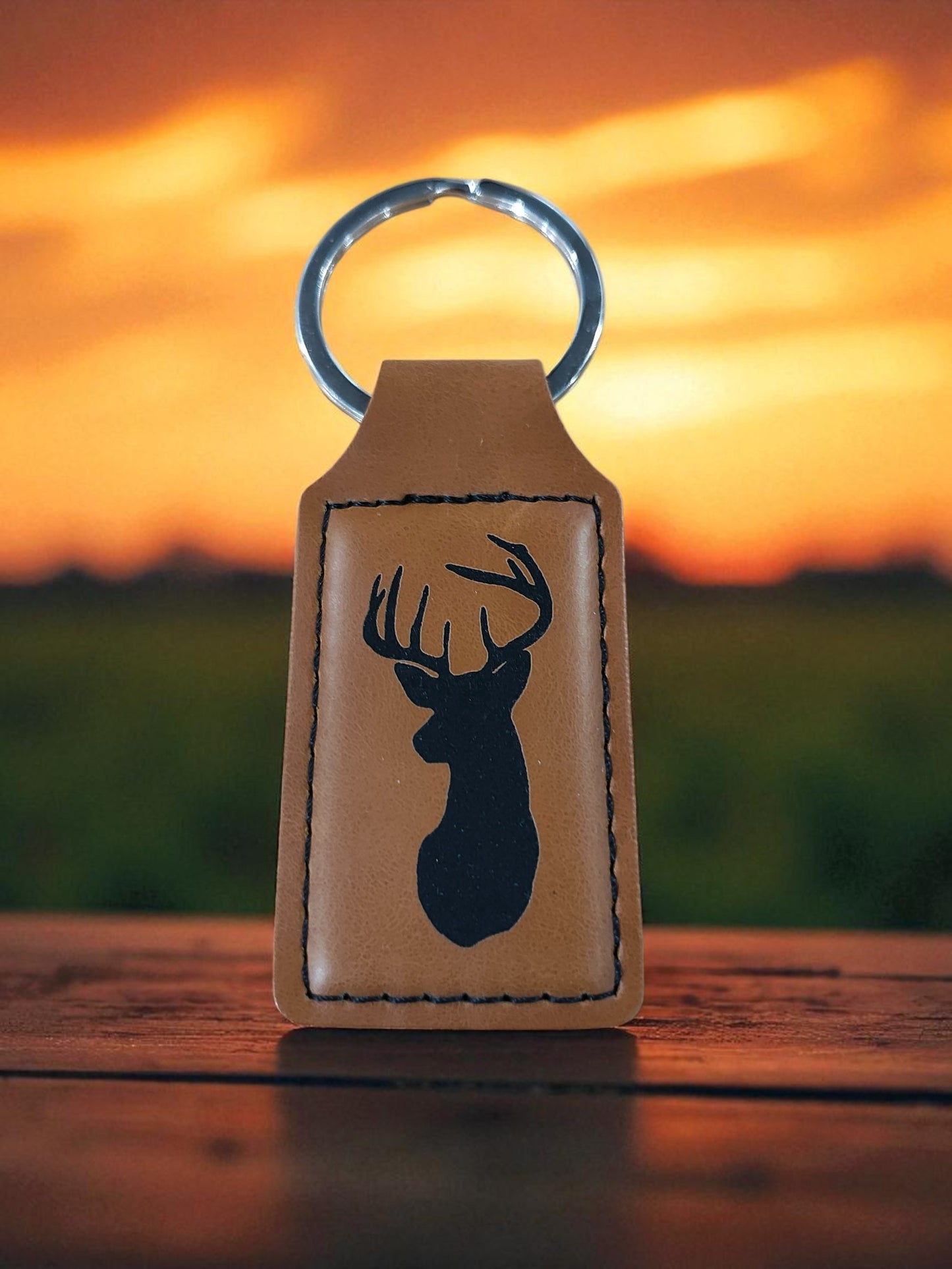 Custom Laser Engraved Leather Keychain