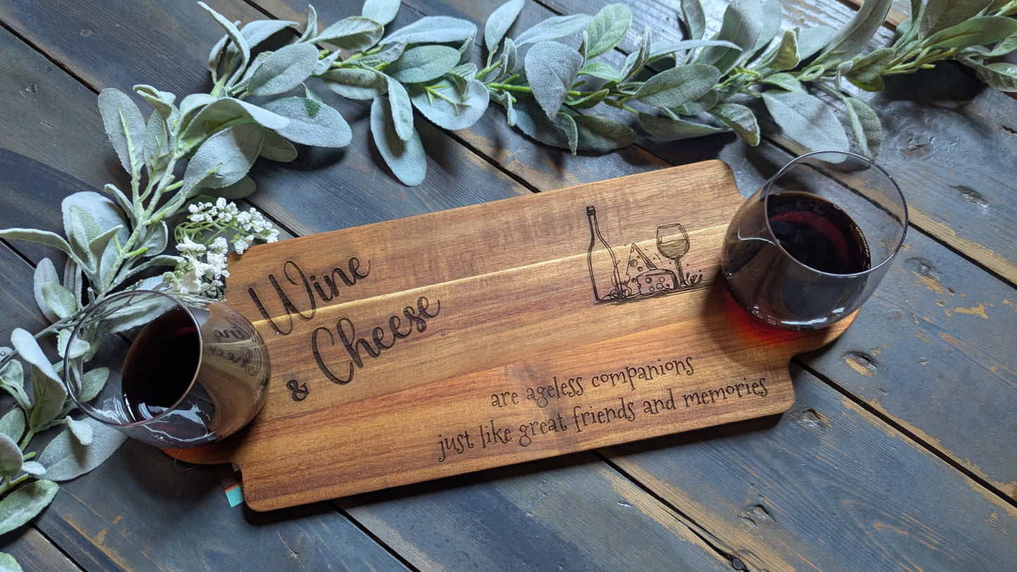 Wine & Cheese Board – Custom Engraved and Perfect for Friends, Memories, and Entertaining