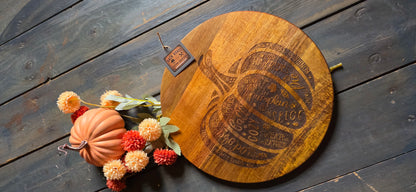 12” Round Engraved Acacia Wood Board
