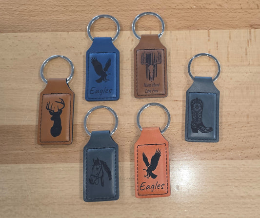 Custom Laser Engraved Leather Keychain
