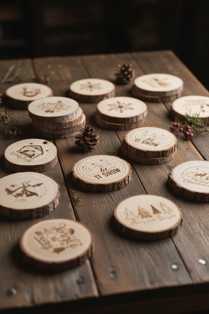 Live Edge Wooden Christmas Tree Ornaments