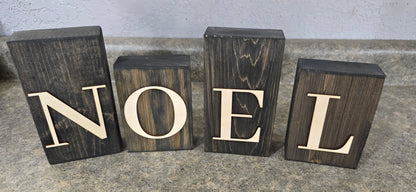 Personalized Holiday Blocks | Custom Christmas Wood Decor | Rustic Farmhouse Tiered Tray Decor Gift