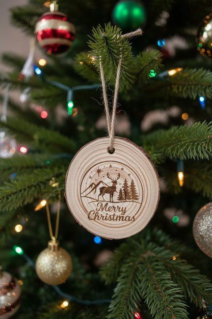 Live Edge Wooden Christmas Tree Ornaments