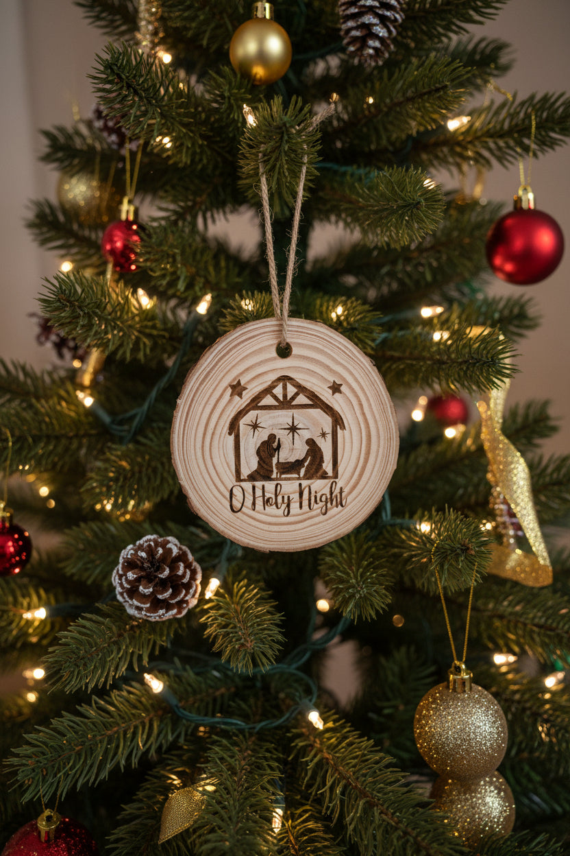 Live Edge Wooden Christmas Tree Ornaments