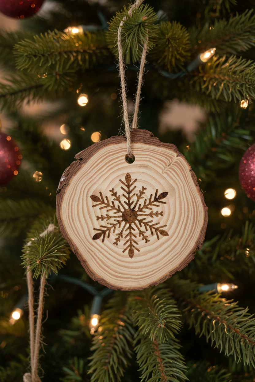 Live Edge Wooden Christmas Tree Ornaments