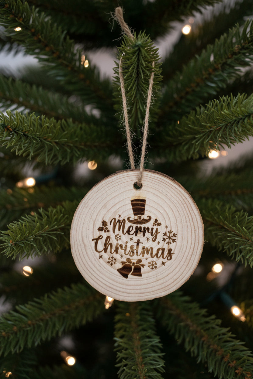 Live Edge Wooden Christmas Tree Ornaments