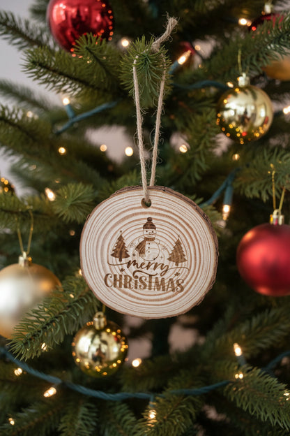 Live Edge Wooden Christmas Tree Ornaments