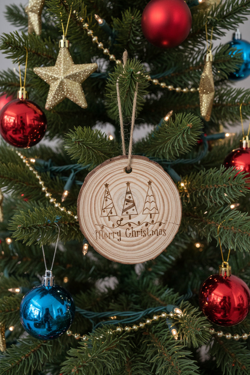 Live Edge Wooden Christmas Tree Ornaments