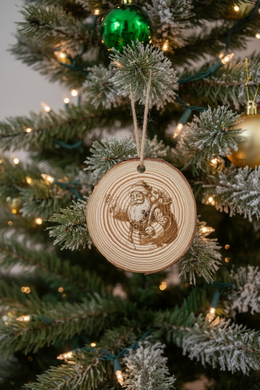 Live Edge Wooden Christmas Tree Ornaments
