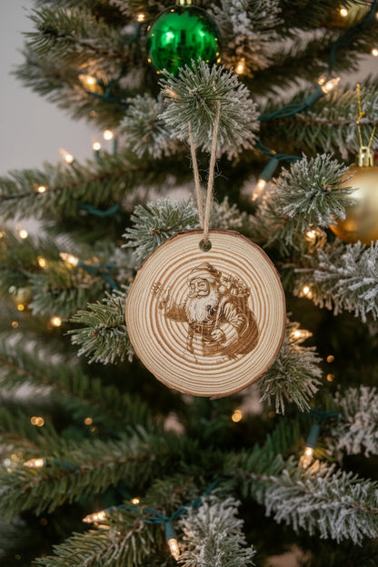 Live Edge Wooden Christmas Tree Ornaments