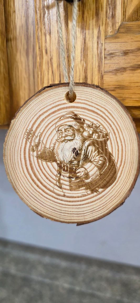 Live Edge Wooden Christmas Tree Ornaments