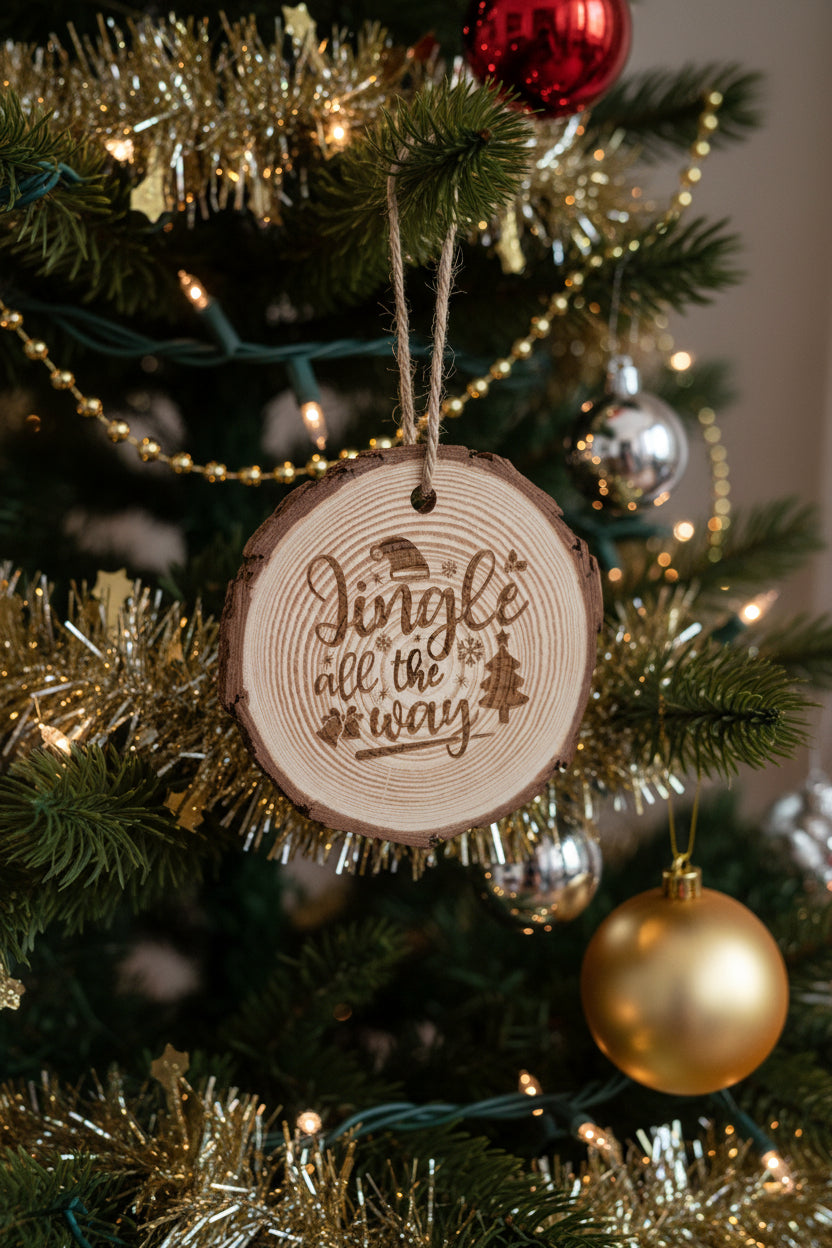 Live Edge Wooden Christmas Tree Ornaments
