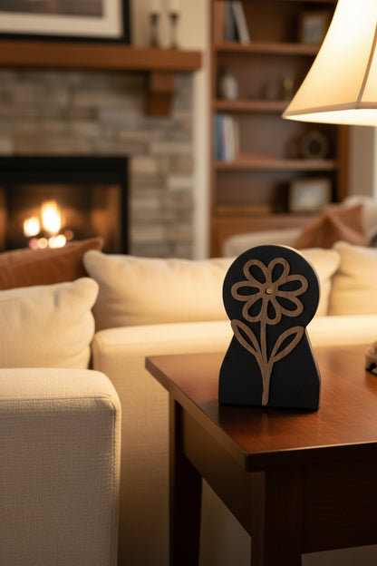 Rustic Layered Floral Wood Decor | Handcrafted Farmhouse Shelf Sitter | Modern Botanical Accent