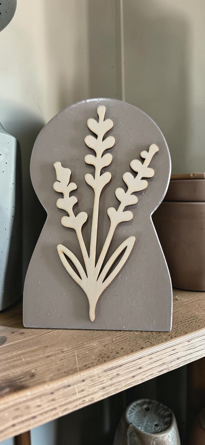 Rustic Layered Floral Wood Decor | Handcrafted Farmhouse Shelf Sitter | Modern Botanical Accent