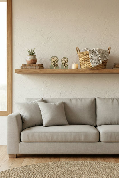 Rustic Layered Floral Wood Decor | Handcrafted Farmhouse Shelf Sitter | Modern Botanical Accent