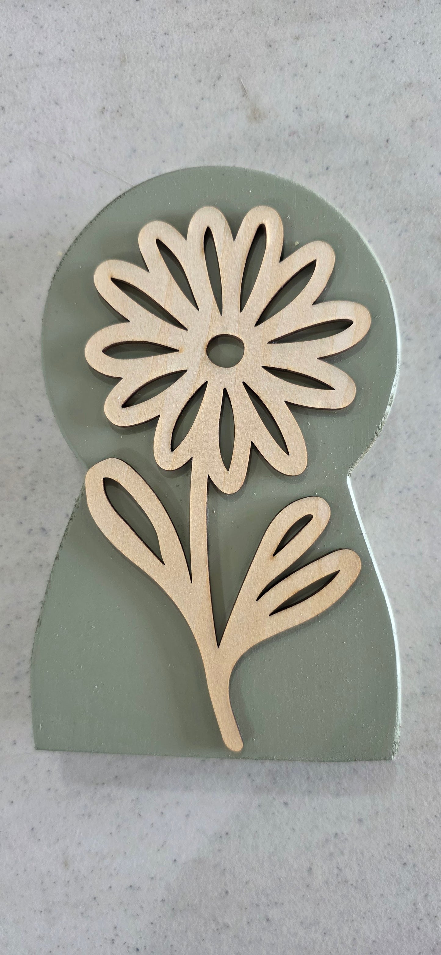 Rustic Layered Floral Wood Decor | Handcrafted Farmhouse Shelf Sitter | Modern Botanical Accent