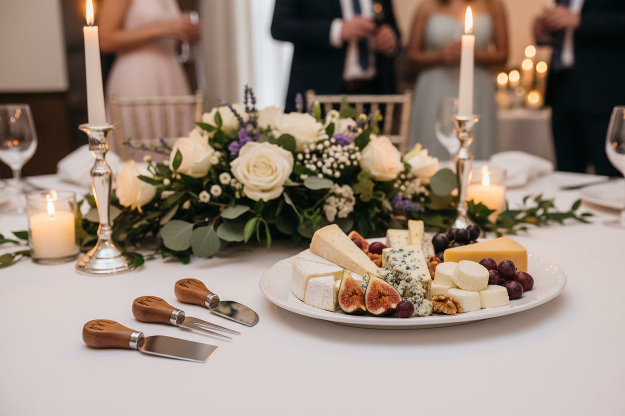 The Wedding & Anniversary Package – Personalized Charcuterie Gift Set With Coasters