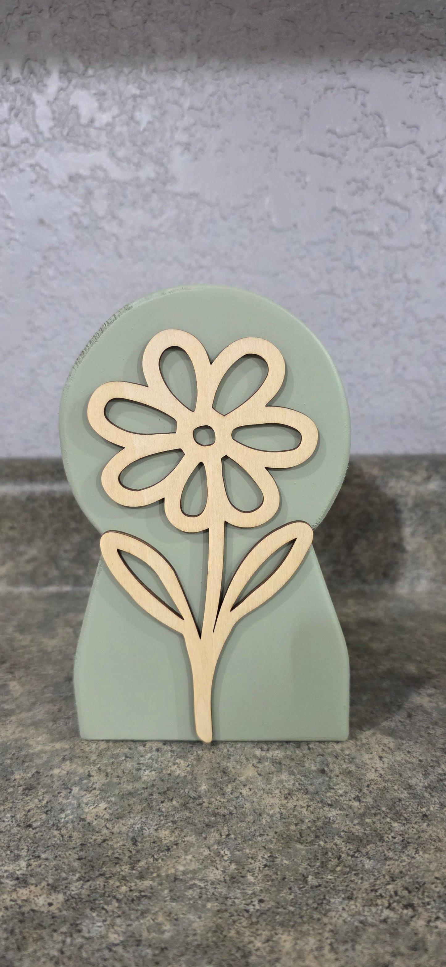 Rustic Layered Floral Wood Decor | Handcrafted Farmhouse Shelf Sitter | Modern Botanical Accent