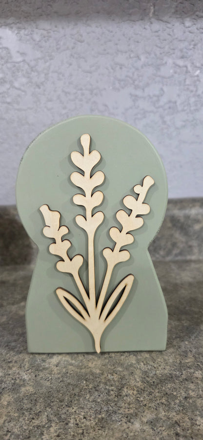 Rustic Layered Floral Wood Decor | Handcrafted Farmhouse Shelf Sitter | Modern Botanical Accent
