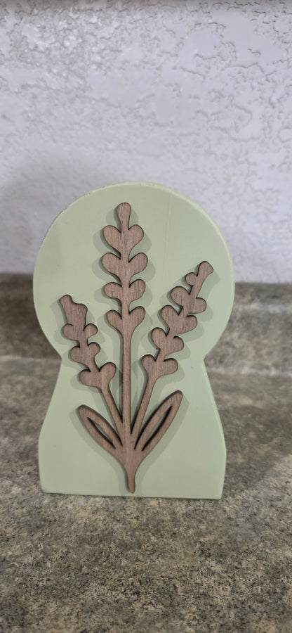 Rustic Layered Floral Wood Decor | Handcrafted Farmhouse Shelf Sitter | Modern Botanical Accent