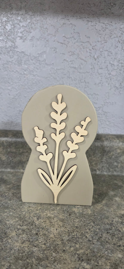 Rustic Layered Floral Wood Decor | Handcrafted Farmhouse Shelf Sitter | Modern Botanical Accent