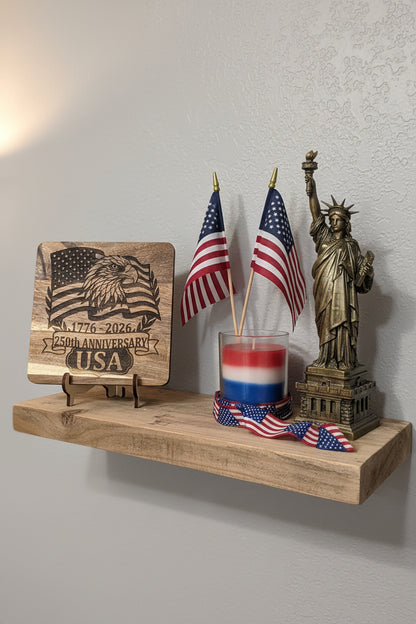 Laser Engraved Wooden Trivet – Patriotic Eagle or Goose Design