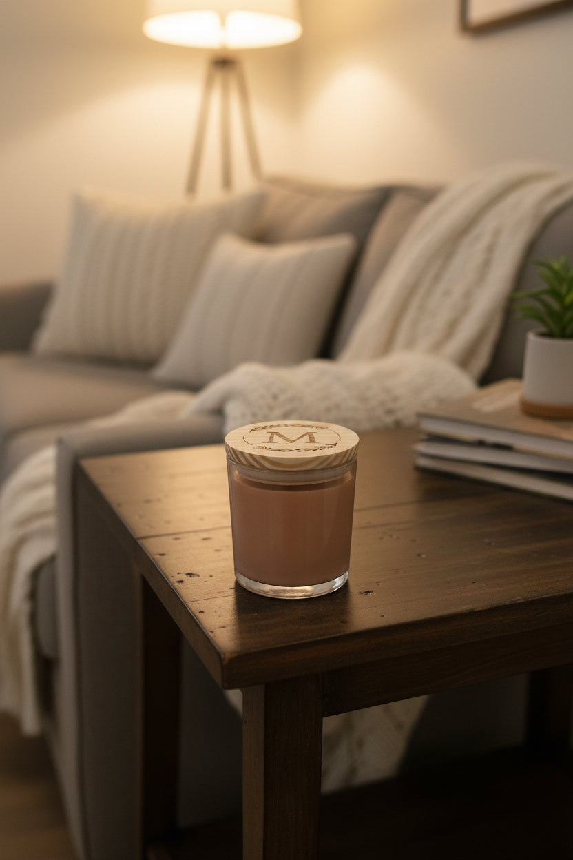Personalized Engraved Candle – Wooden Lid Candle Gift