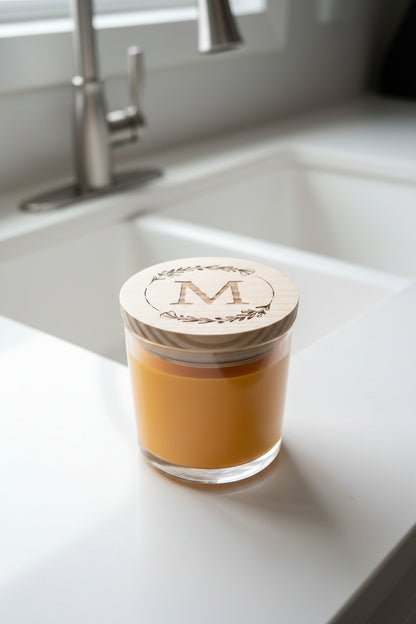 Personalized Engraved Candle – Wooden Lid Candle Gift