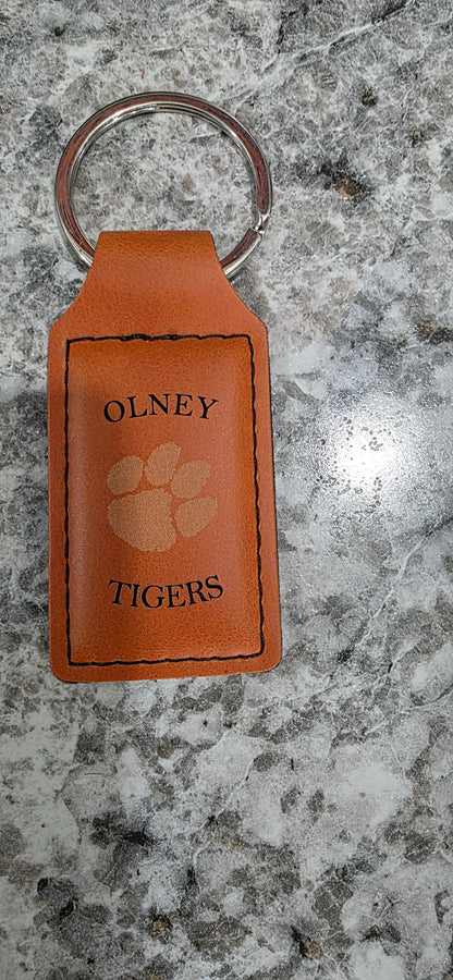 Custom Laser Engraved Leather Keychains