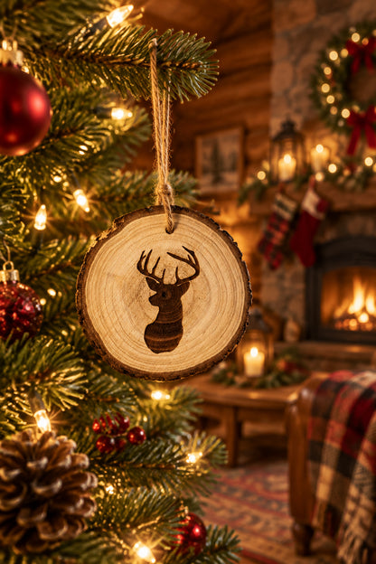 Live Edge Wooden Christmas Tree Ornaments