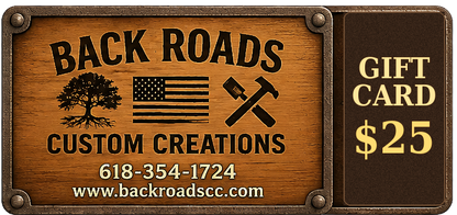 Back Roads Custom Creations Gift Cards | $10–$100