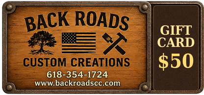 Back Roads Custom Creations Gift Cards | $10–$100