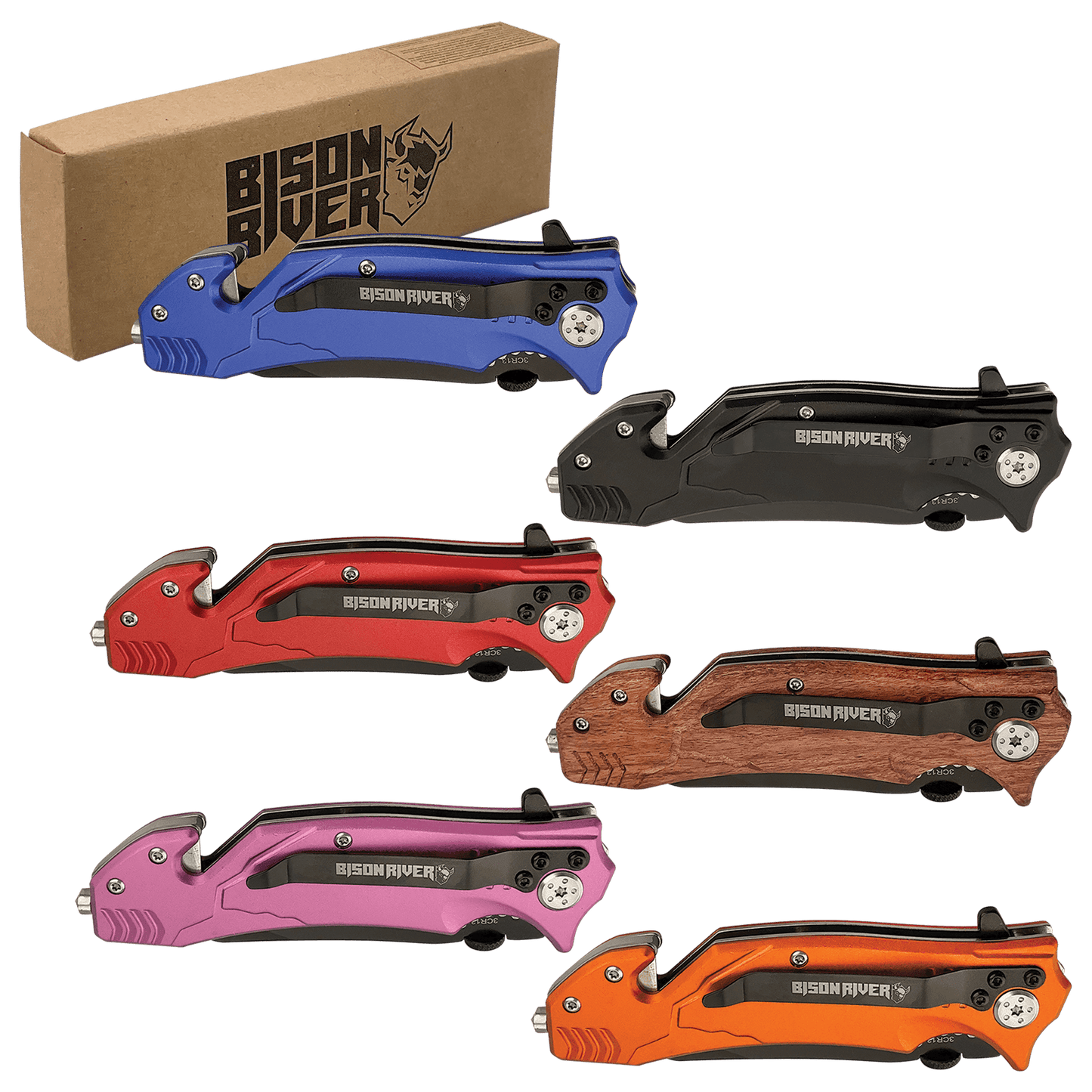 Custom Engraved Bison River 4.5" Rescue Knife | Personalized Emergency Knife