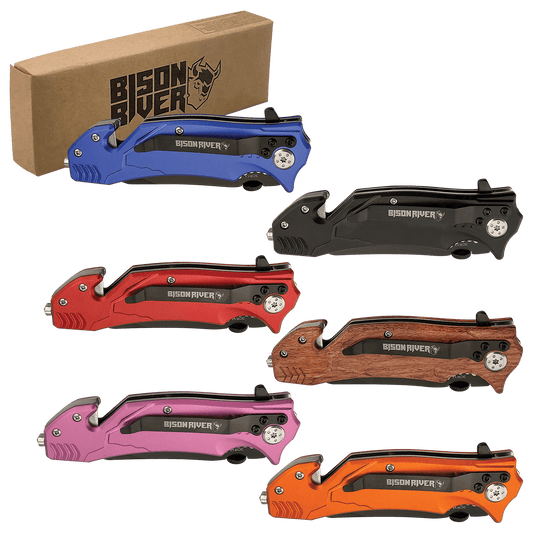 Custom Engraved Bison River 4.5" Rescue Knife | Personalized Emergency Knife