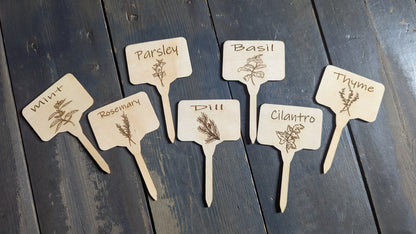 Herb & Garden Markers - Stylish Engraved Garden and Herb Bed Markers - Set of 6