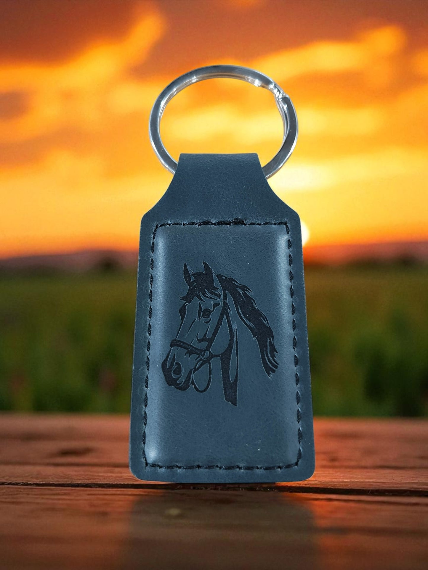 Custom Laser Engraved Leather Keychain