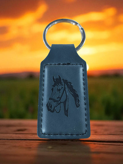 Custom Laser Engraved Leather Keychain