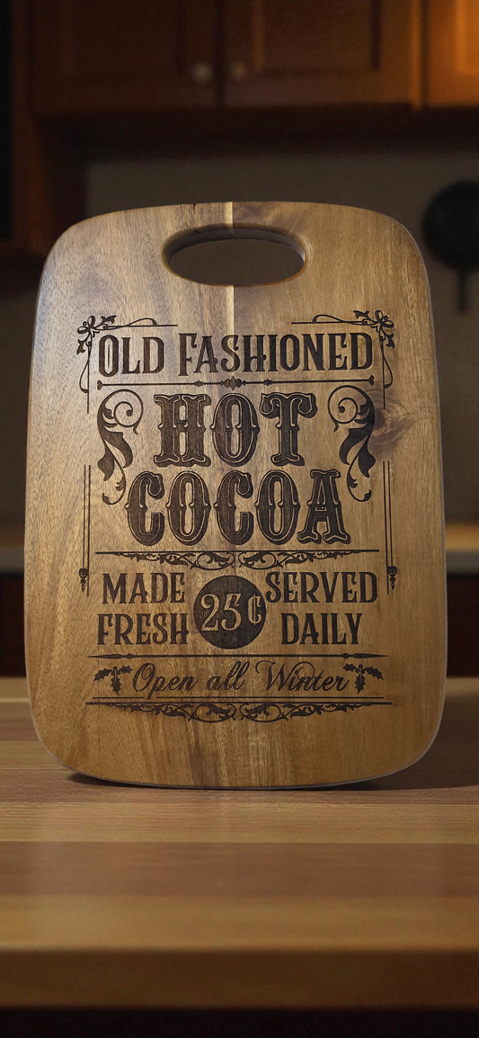 Large Hot Cocoa Cutting Board