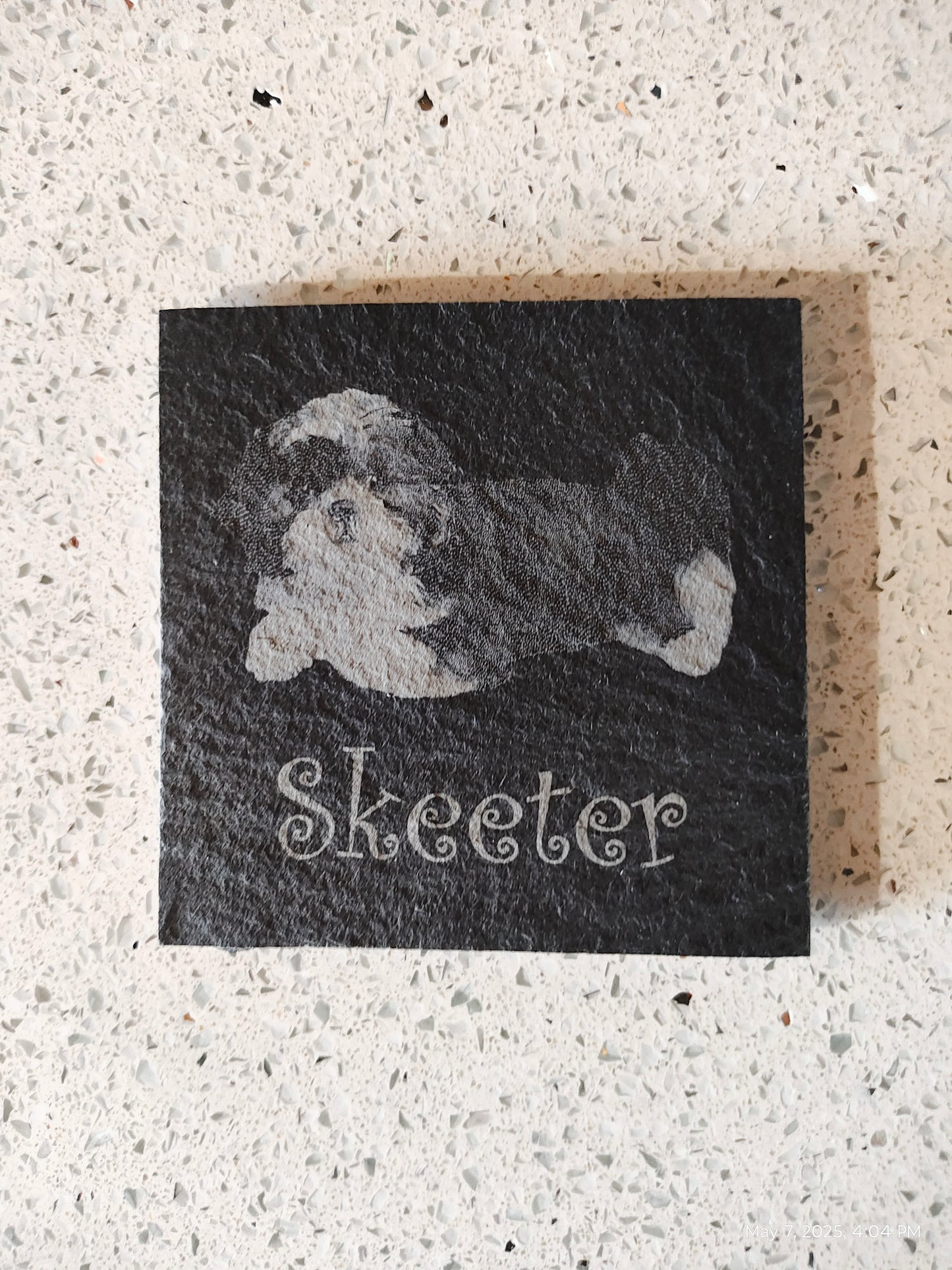 Custom Engraved Slate & Wood Coasters - Set of 4 / 2