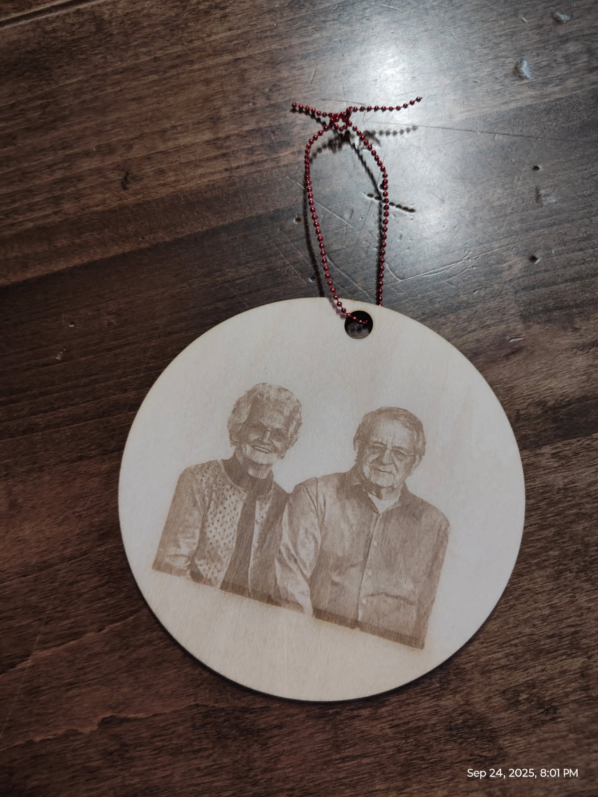 Personalized Memorial Christmas Ornament | Custom Photo Engraved Wood Ornament | In Loving Memory Holiday Keepsake