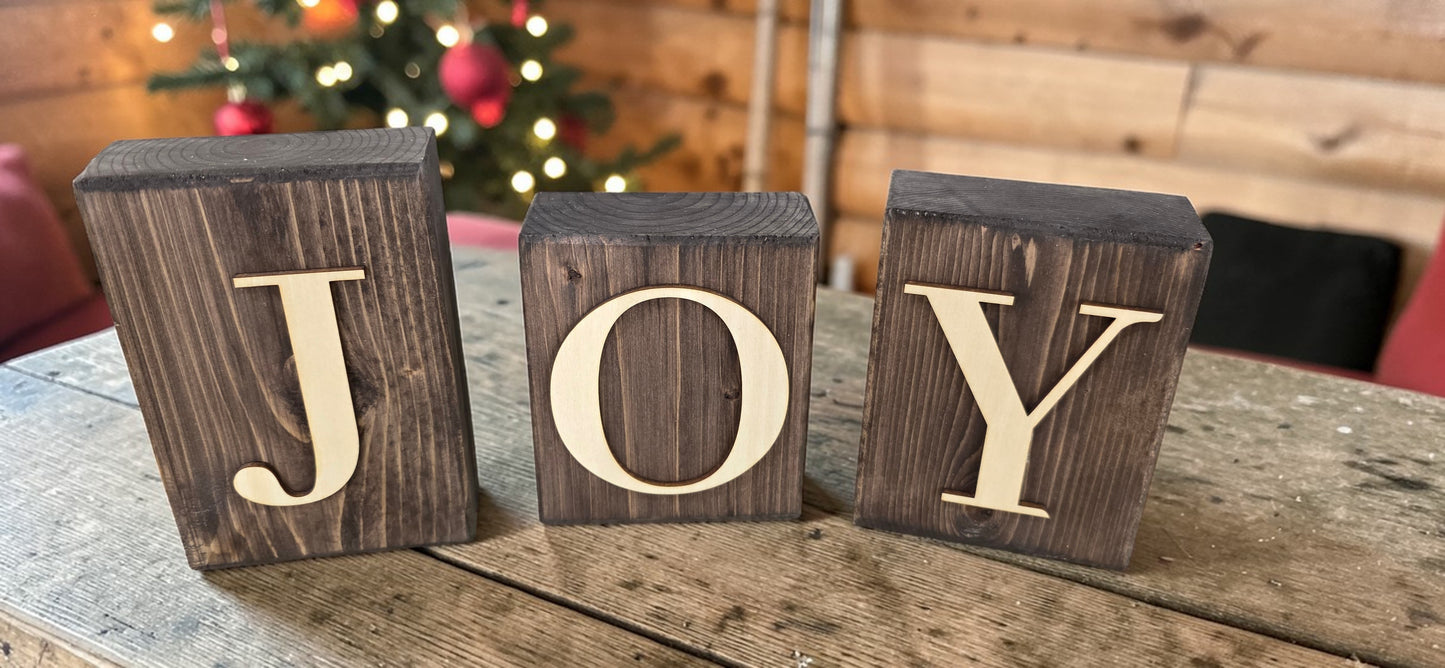 Personalized Holiday Blocks | Custom Christmas Wood Decor | Rustic Farmhouse Tiered Tray Decor Gift