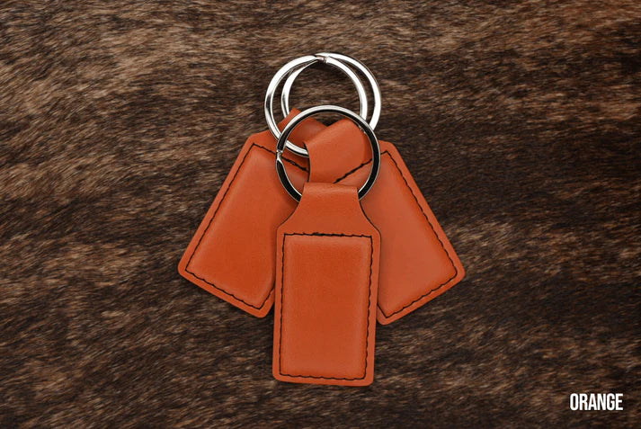 Custom Laser Engraved Leather Keychains