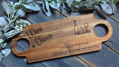 Wine & Cheese Board – Custom Engraved and Perfect for Friends, Memories, and Entertaining